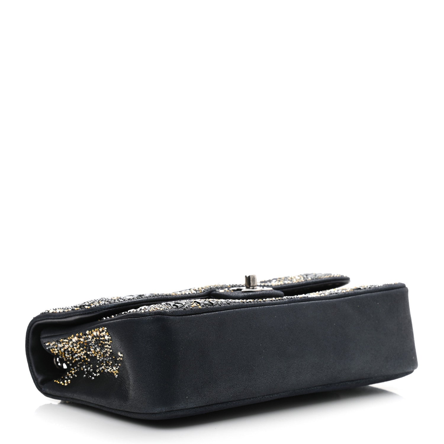 Chanel Oxidized Goatskin Strass Buonasera Medium Flap Dark Blue 4 of 10