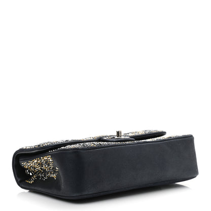 Chanel Oxidized Goatskin Strass Buonasera Medium Flap Dark Blue 4 of 10
