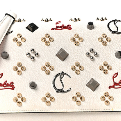 Christian Louboutin Calfskin Spikes Loubinthesky Paloma Clutch Snow 8 of 10