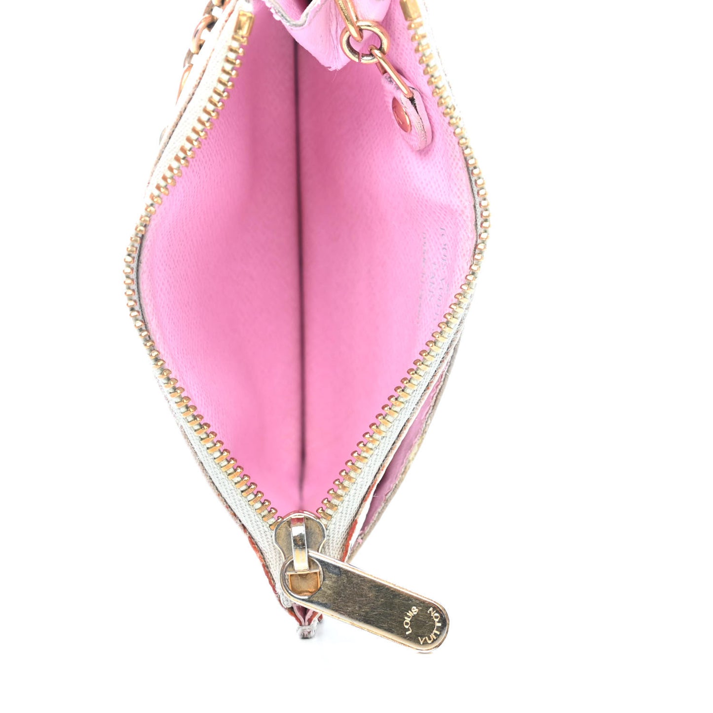 Monogram Multicolor Key Pouch White Litchi