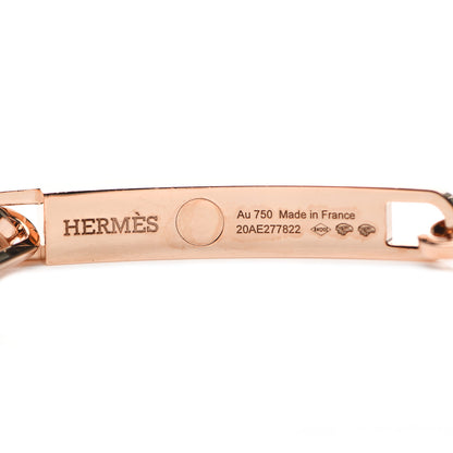 Hermes 18K Rose Gold Diamond Pave Kelly Chaine Choker Necklace 4 of 5