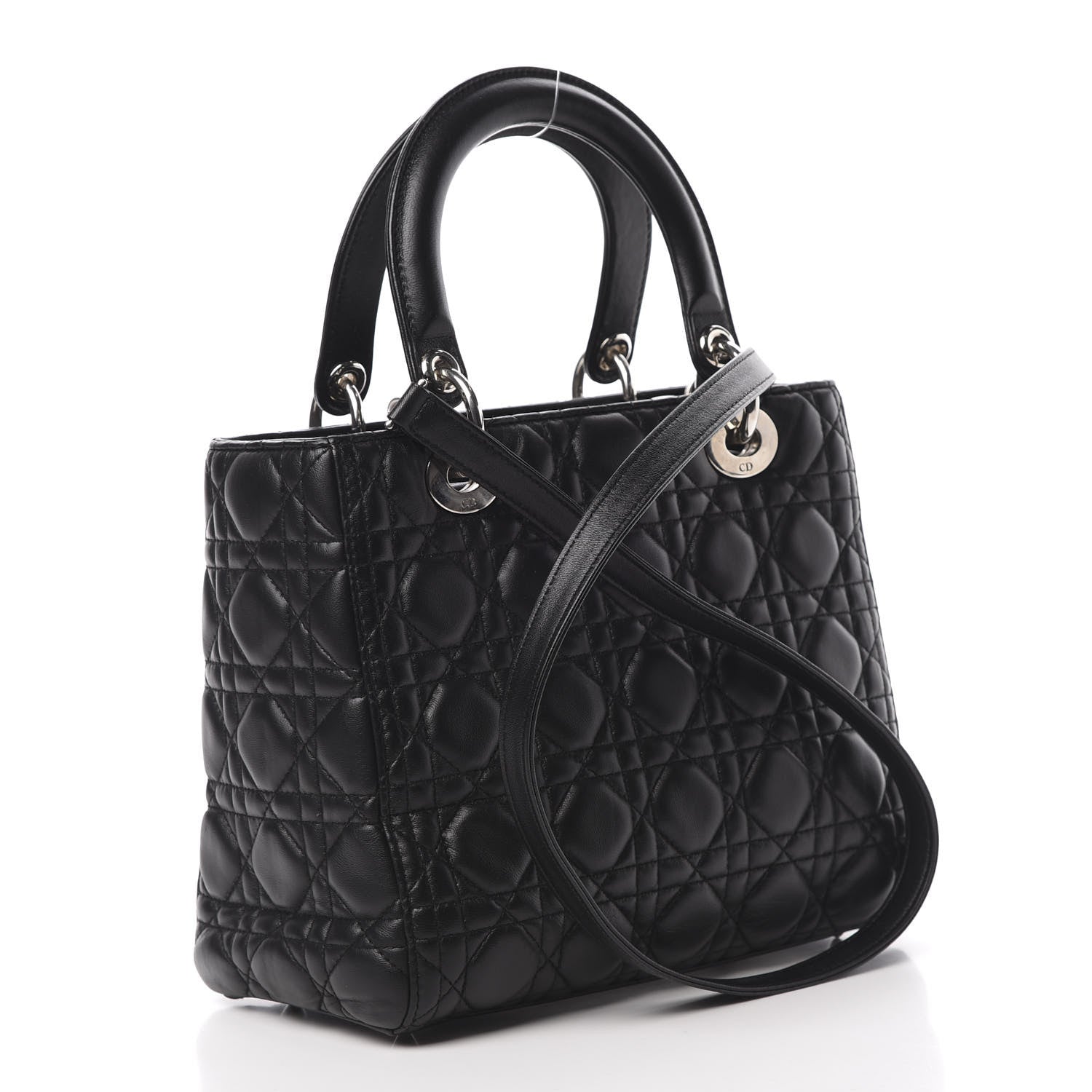 Christian Dior Lambskin Cannage Medium Lady Dior Black 4 of 11
