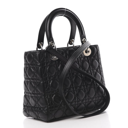 Christian Dior Lambskin Cannage Medium Lady Dior Black 4 of 11