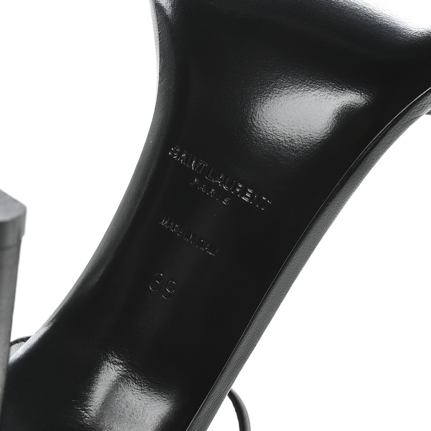 Saint Laurent Calfskin Tripon Amber 105 Ankle Strap Sandals 39 Black 7 of 8
