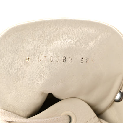 Chanel Calfskin High Top CC Sneakers 38.5 Ivory Black 9 of 9
