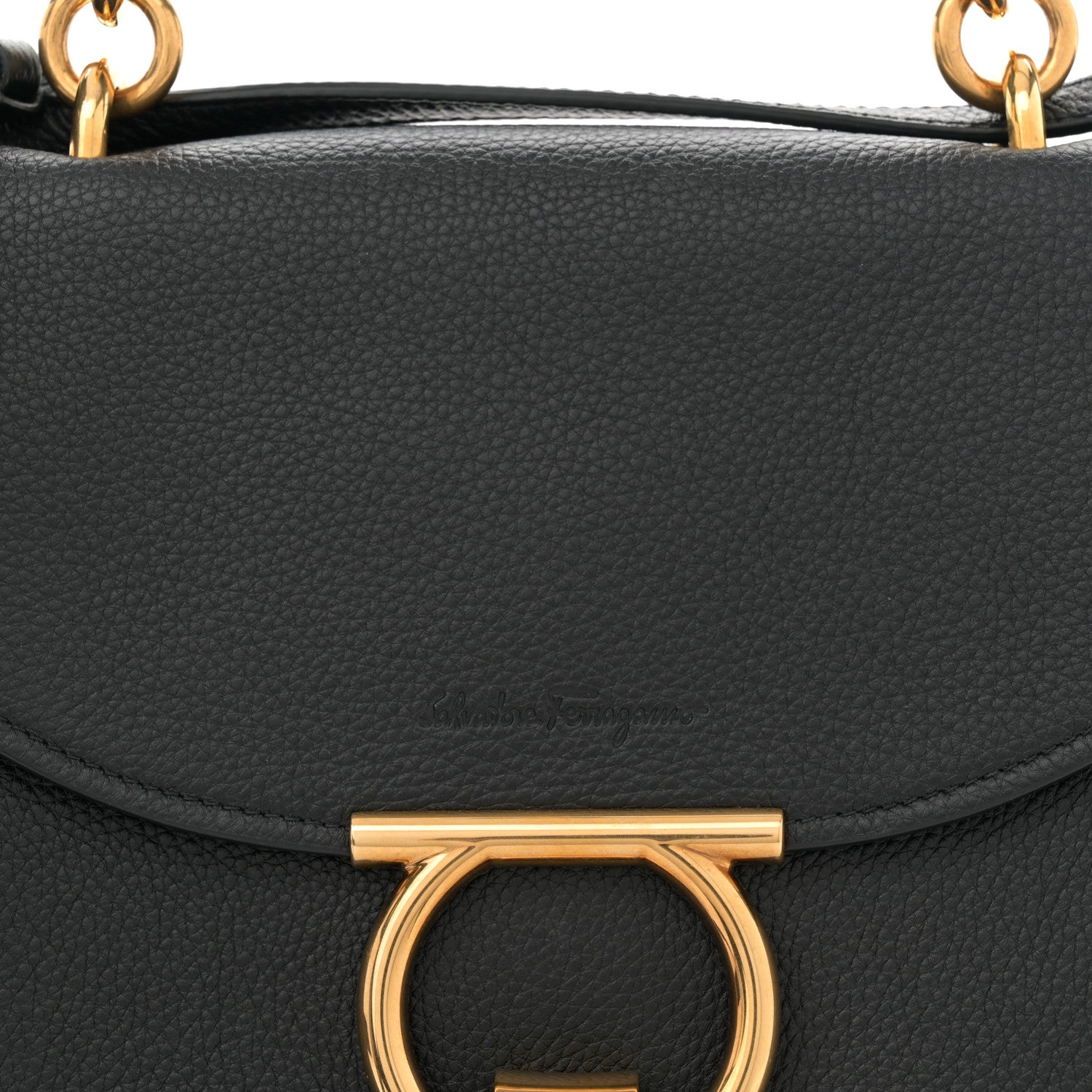 Salvatore Ferragamo Calfskin Small Margot Top Handle Satchel Black 8 of 10