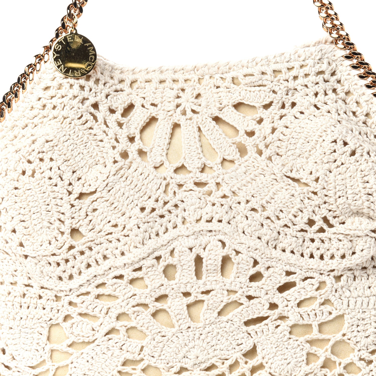 Stella McCartney Cotton Crochet Falabella Ajouree Tote Bag White 9 of 9