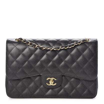 Chanel Caviar Quilted Jumbo Double Flap Black 1 of 10