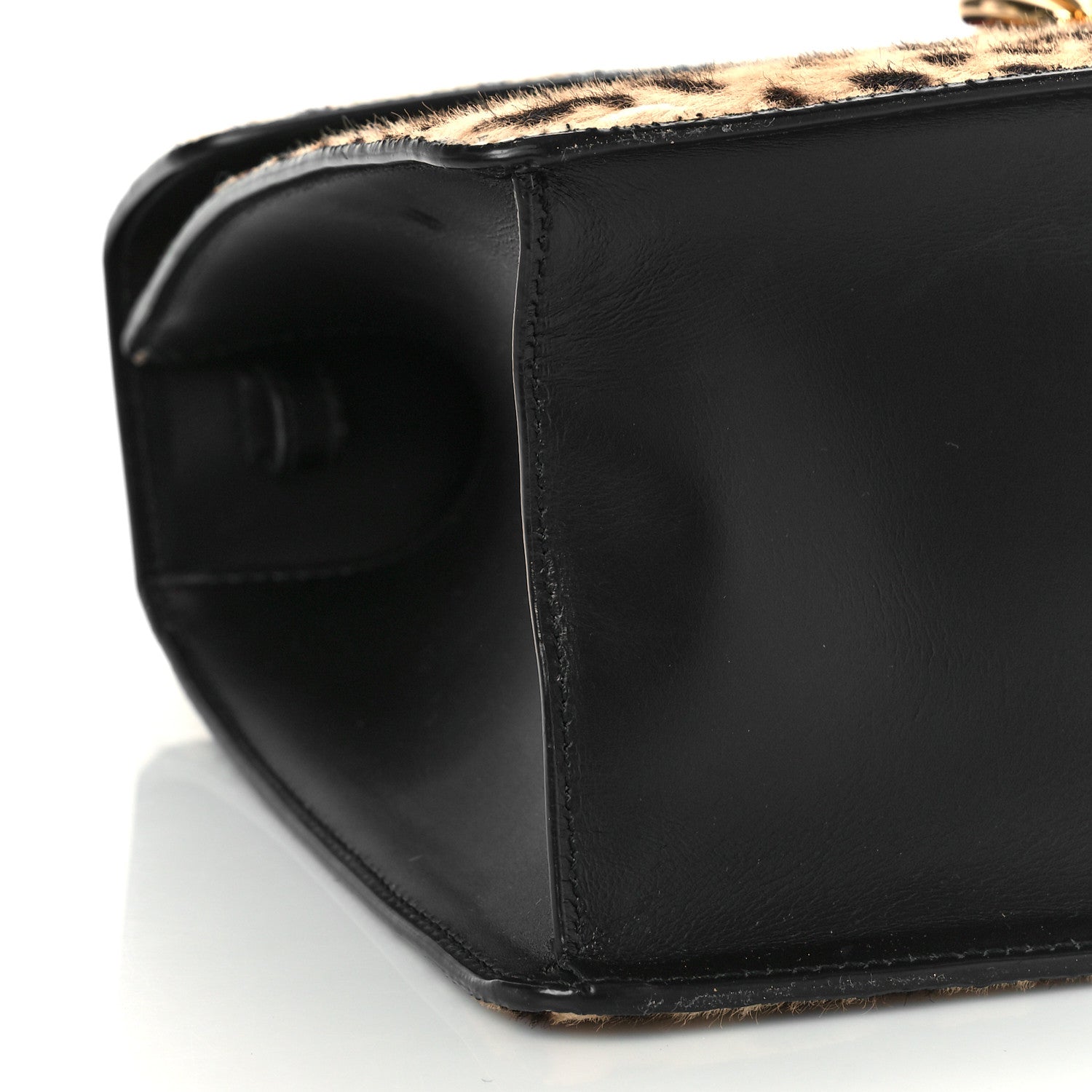 Gucci Calf Hair Leopard Print Medium Sylvie Top Handle Bag Naturale Black 7 of 10