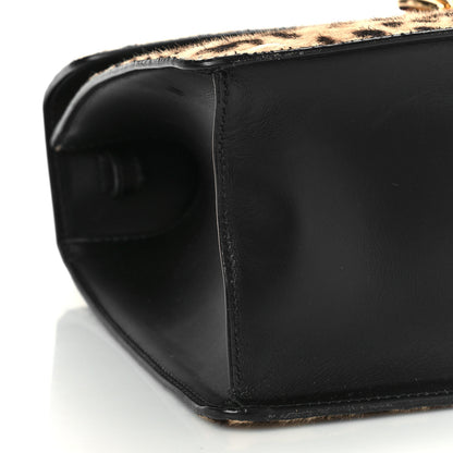 Gucci Calf Hair Leopard Print Medium Sylvie Top Handle Bag Naturale Black 7 of 10