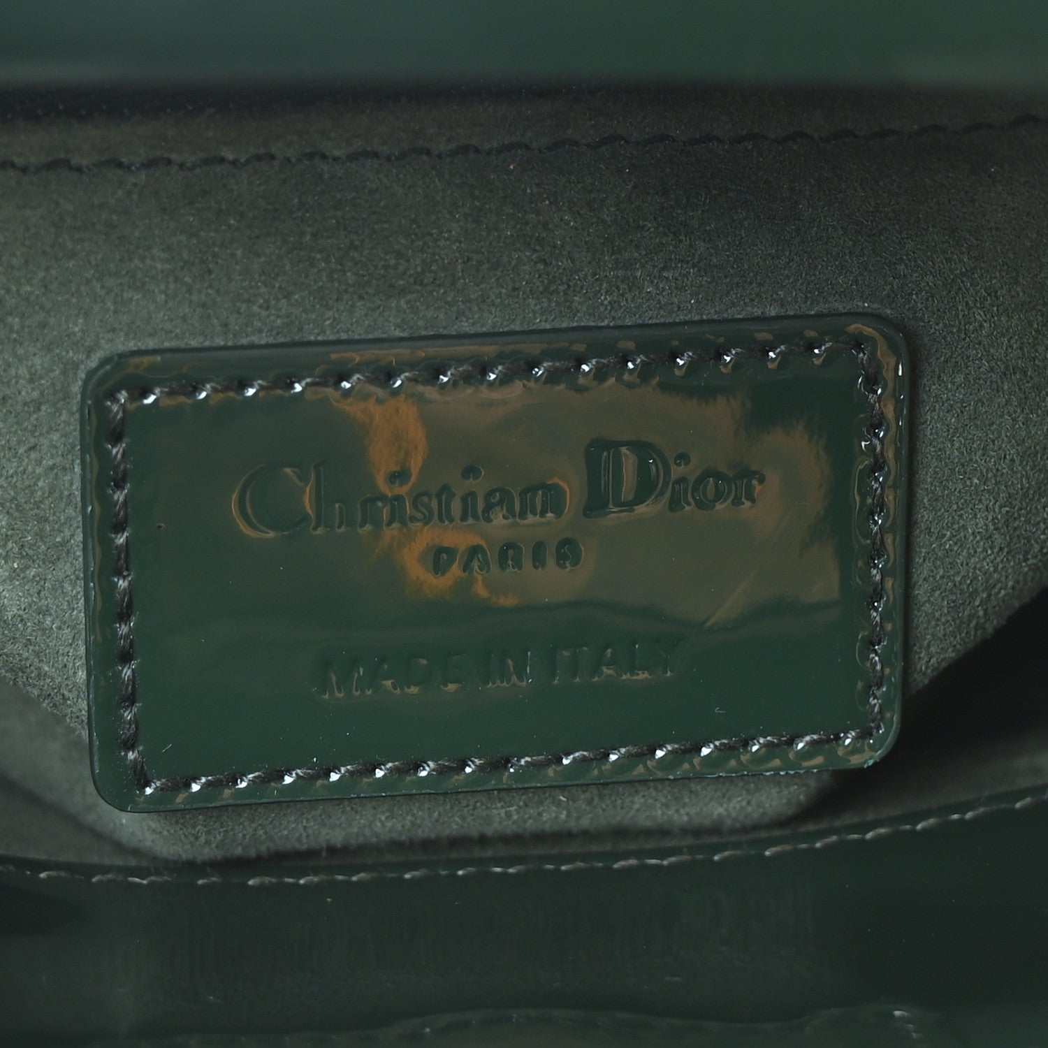 Christian Dior Patent Cannage Mini Lady Dior Pine Green 6 of 11