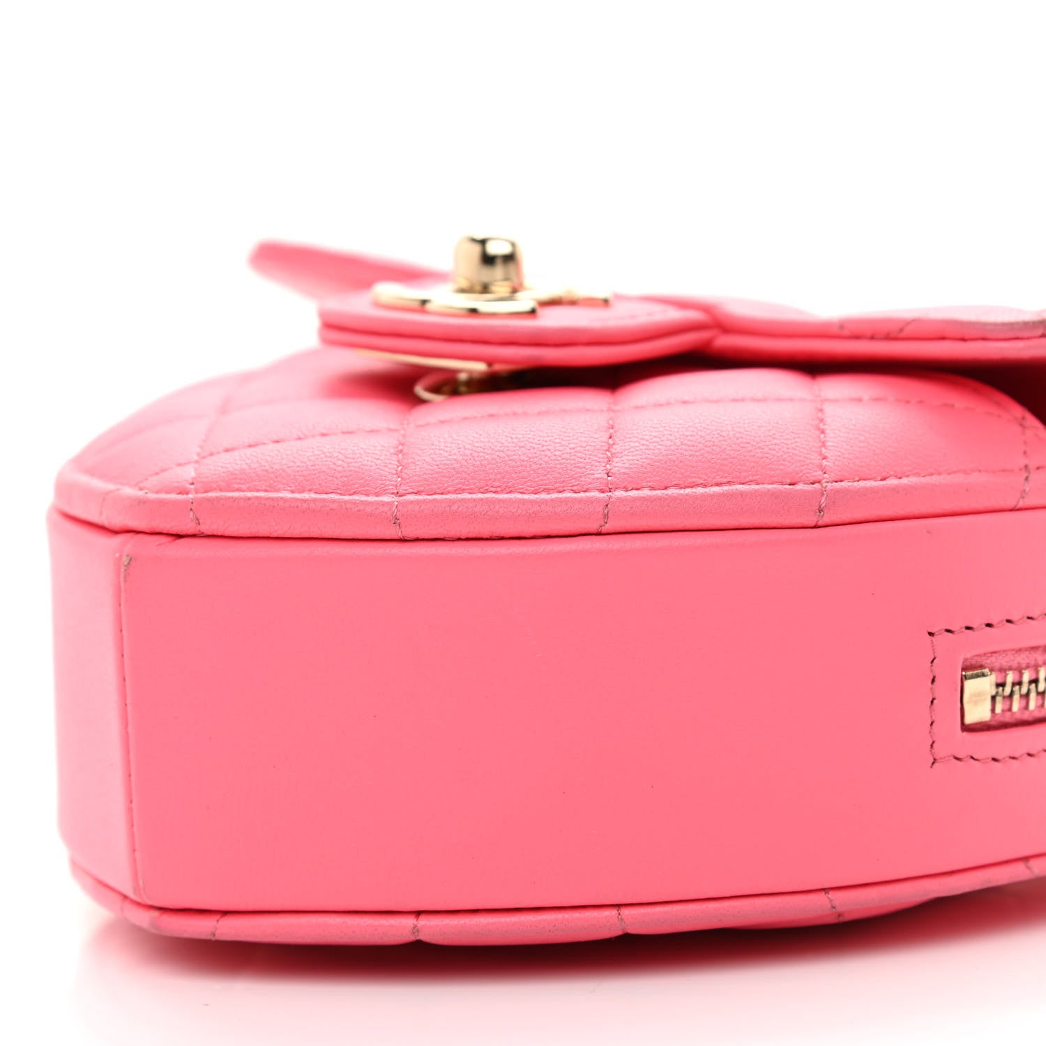 Chanel Lambskin Quilted CC In Love Heart Clutch With Chain Pink 10 of 13