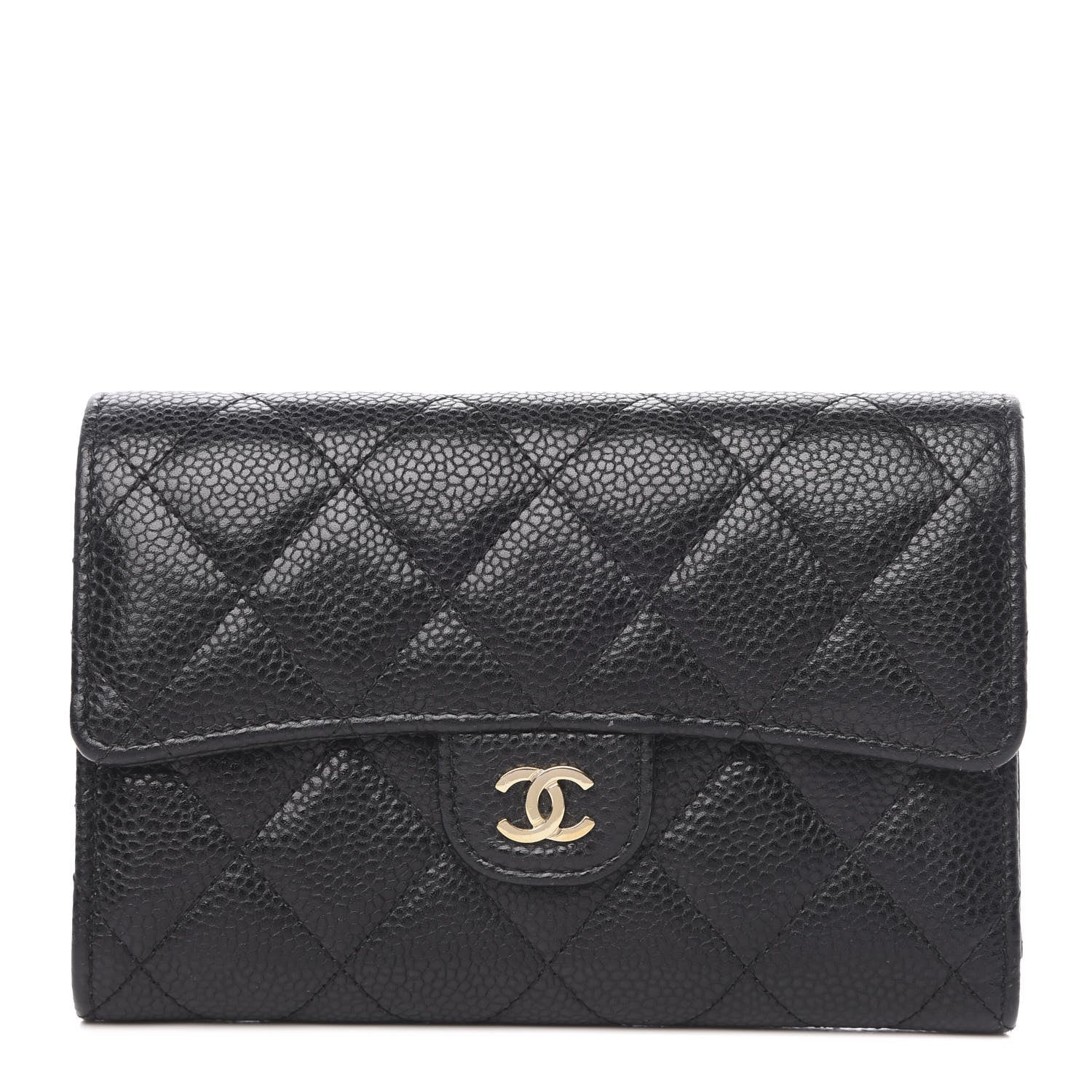Chanel Caviar Quilted Medium Flap Wallet Black 1 of 13