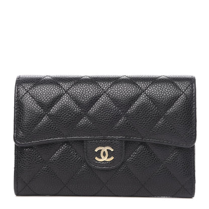 Chanel Caviar Quilted Medium Flap Wallet Black 1 of 13
