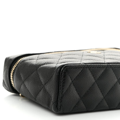 Chanel Caviar Quilted Top Handle Slim Vanity With Chain Black 9 of 11