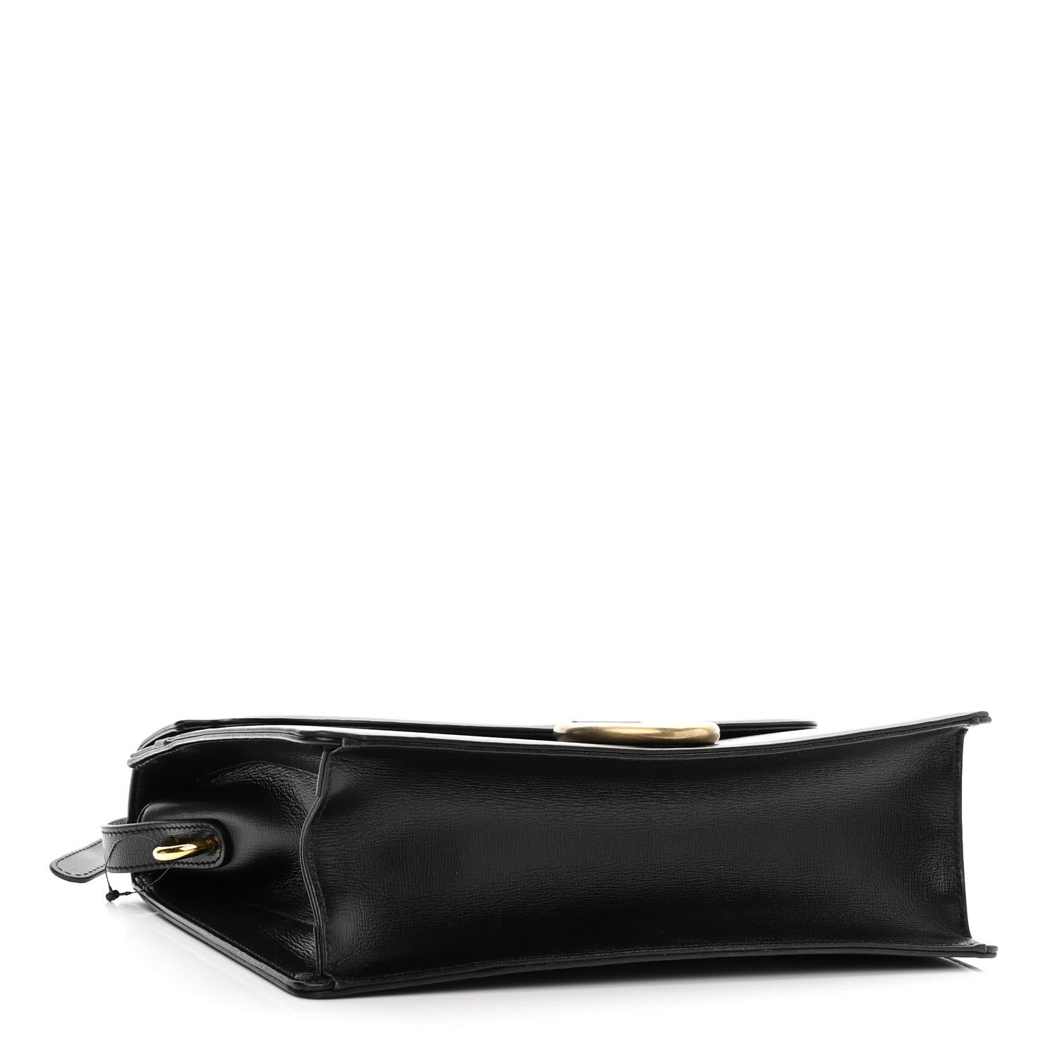 Gucci Textured Calfskin Medium Torchon GG Ring Shoulder Bag Black 4 of 12