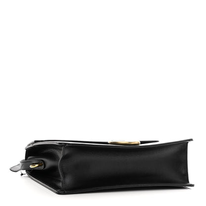 Gucci Textured Calfskin Medium Torchon GG Ring Shoulder Bag Black 4 of 12