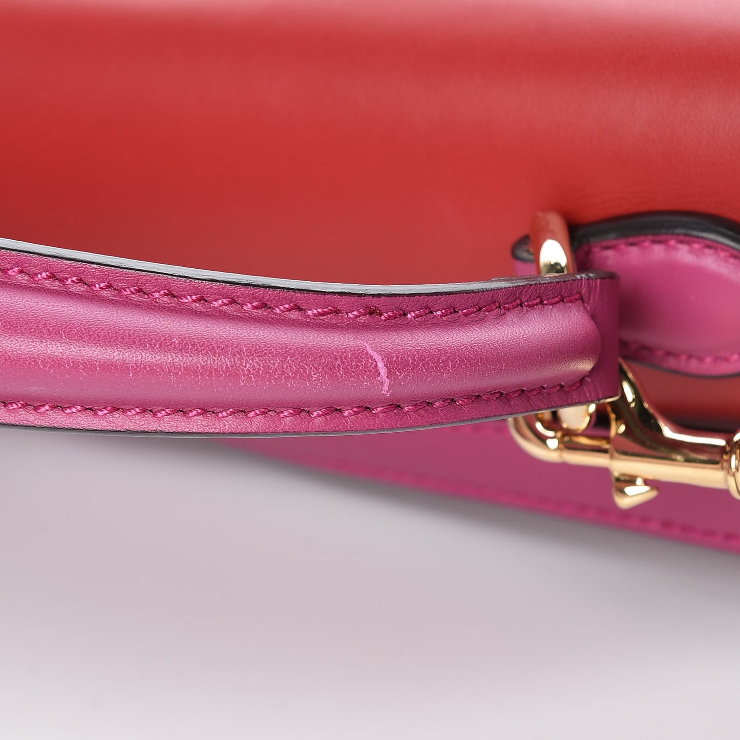 GG Supreme Monogram Calfskin Medium Padlock Top Handle Bag Beige Hibiscus Red New Rosette