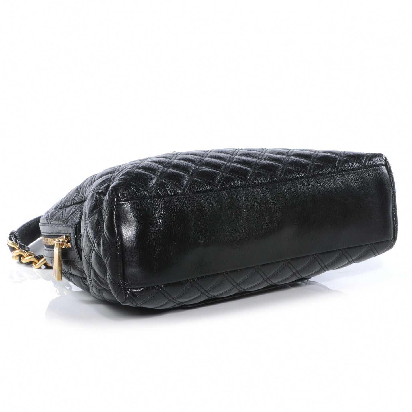 Leather Quilted Karlie Satchel Black