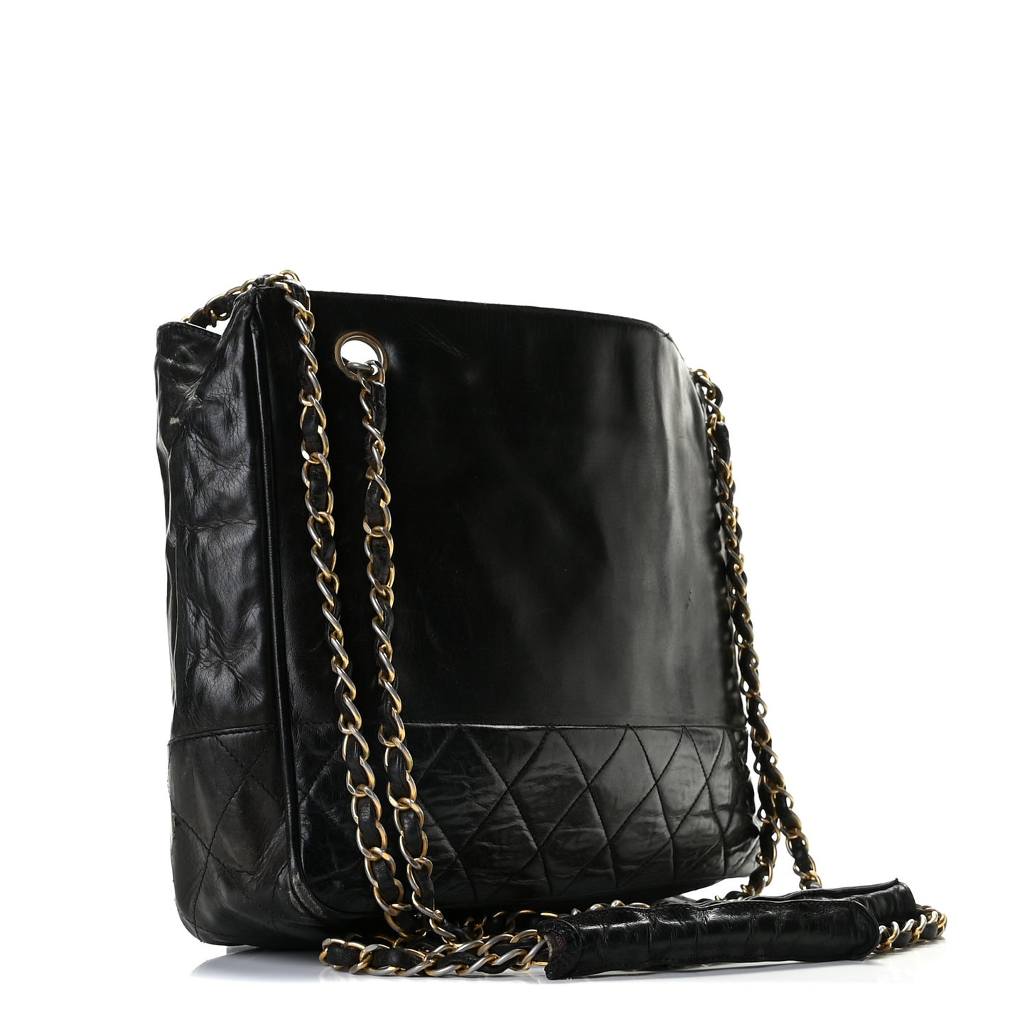 Lambskin Quilted Shoulder Bag Black