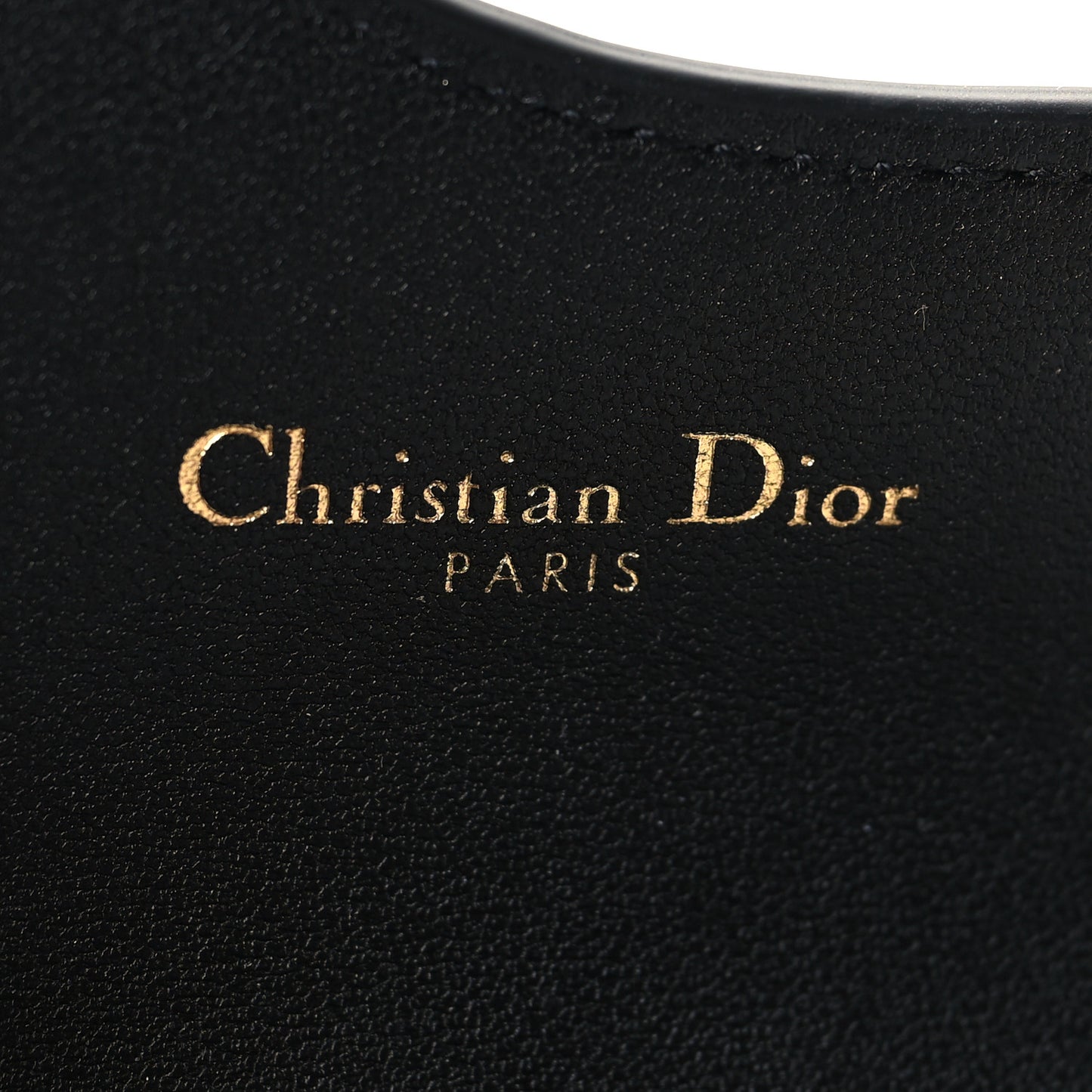 Grained Calfskin Saddle Card Holder Black