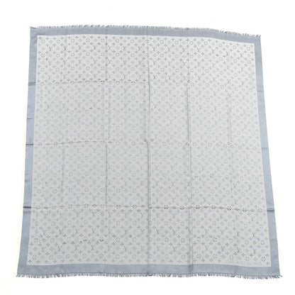 Louis Vuitton Silk Wool Monogram Denim Shawl Blue Clair 1 of 3