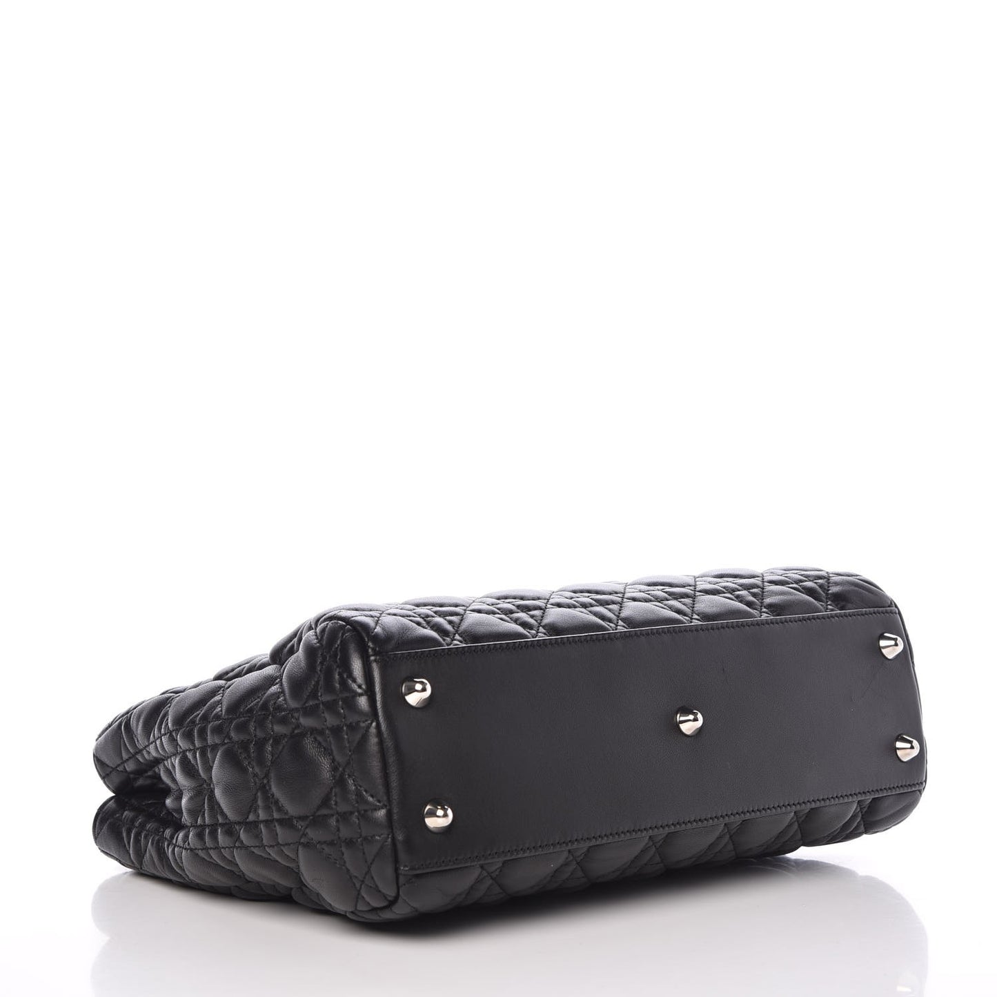 Lambskin Cannage Small Dior Soft Shopping Tote Black
