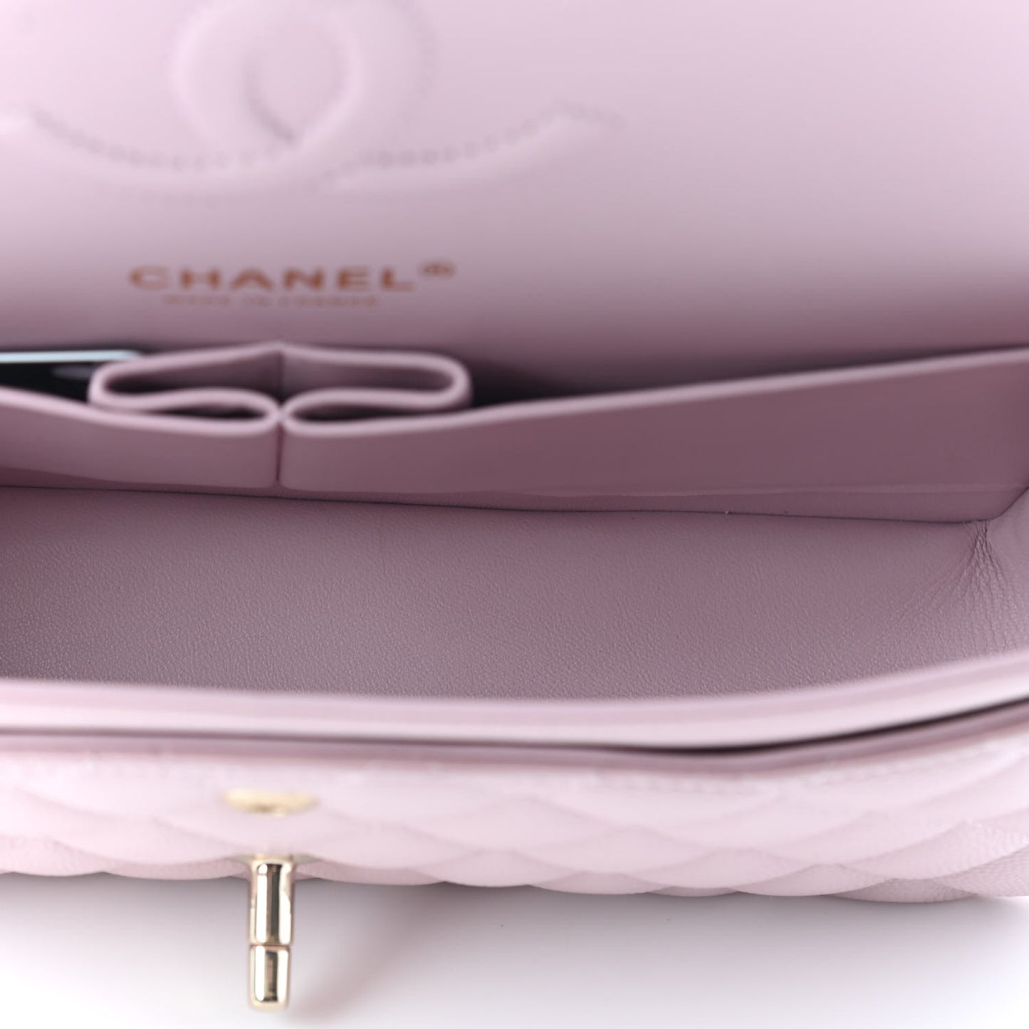 Caviar Quilted Medium Double Flap Light Pink