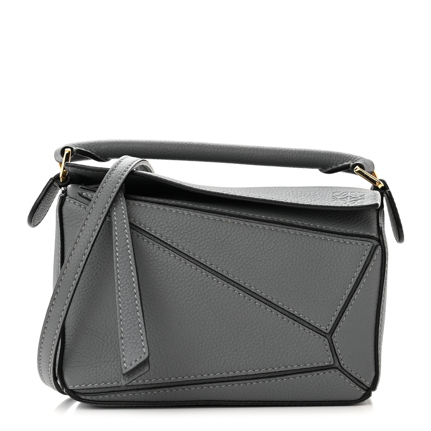 Calfskin Mini Puzzle Bag Asphalt Grey