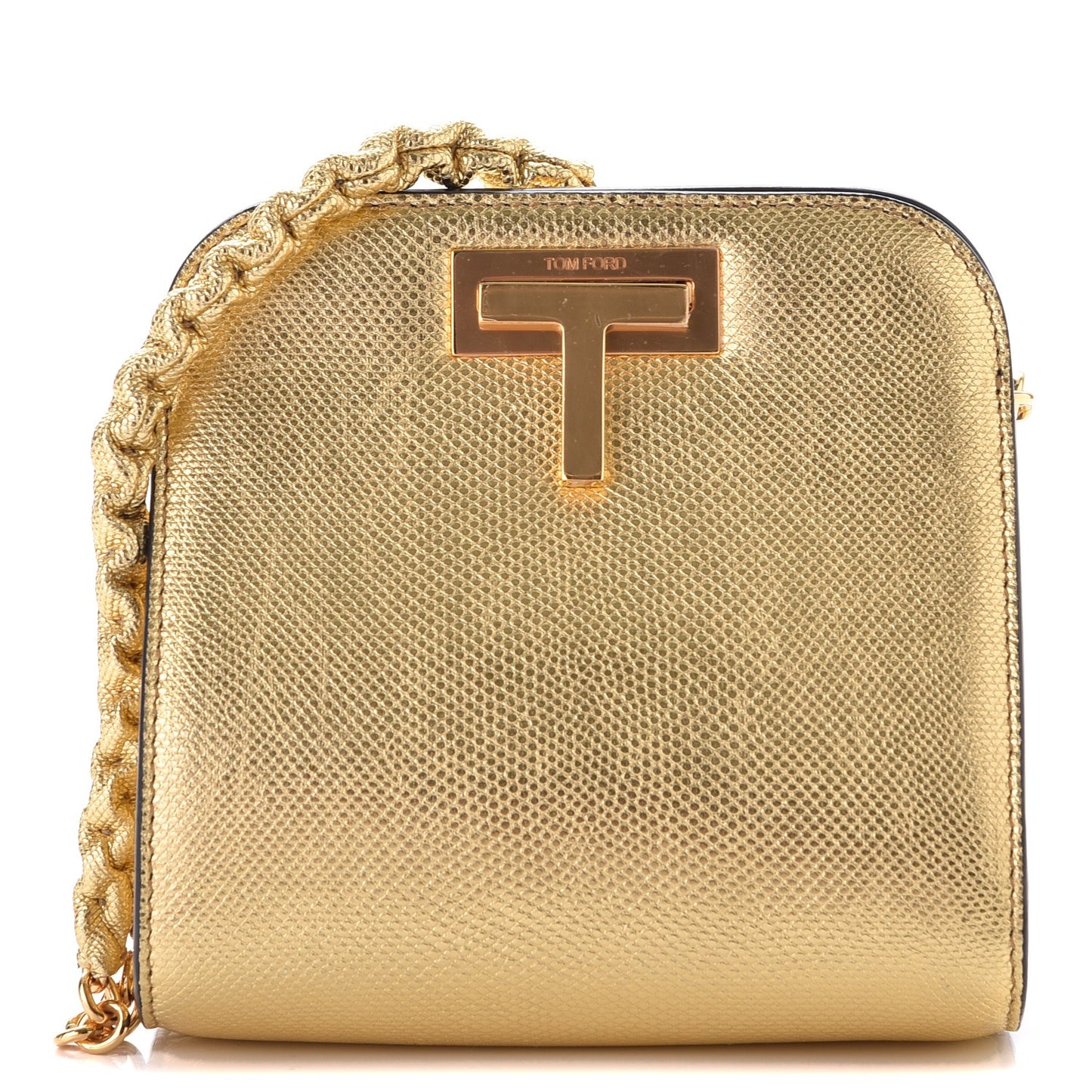 Snakeskin Small Cosmo T Lock Shoulder Bag Gold