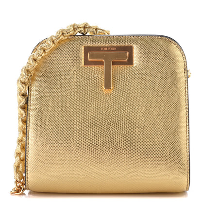 Tom Ford Snakeskin Small Cosmo T Lock Shoulder Bag Gold 1 of 6
