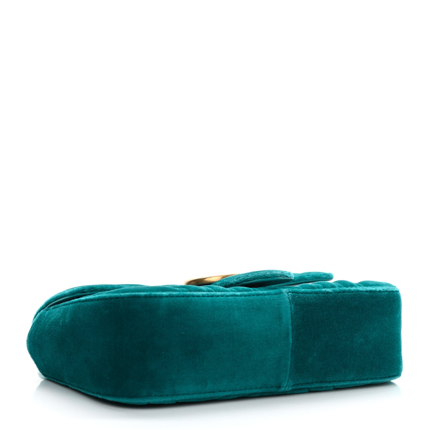 Velvet Matelasse Mini GG Marmont Shoulder Bag Pavone Cyan