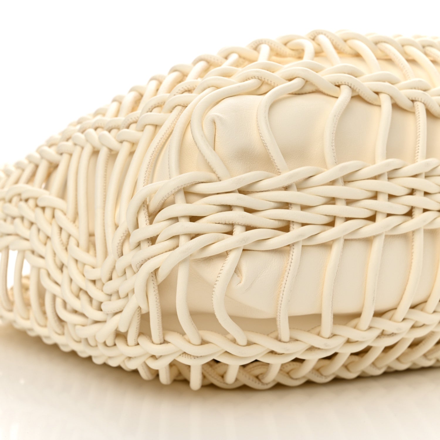 Valentino Garavani Lambskin Vlogo Macrame Tote Ivory 8 of 10