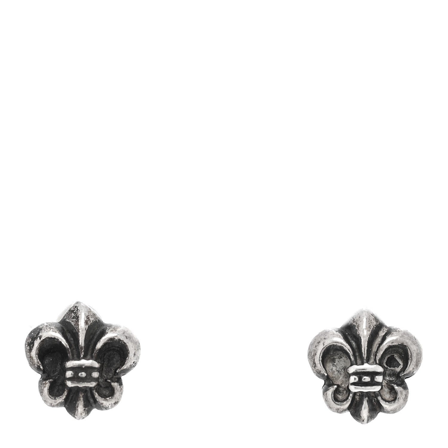 Chrome Hearts Sterling Silver Fleur de Lis Stud Earrings 1 of 4