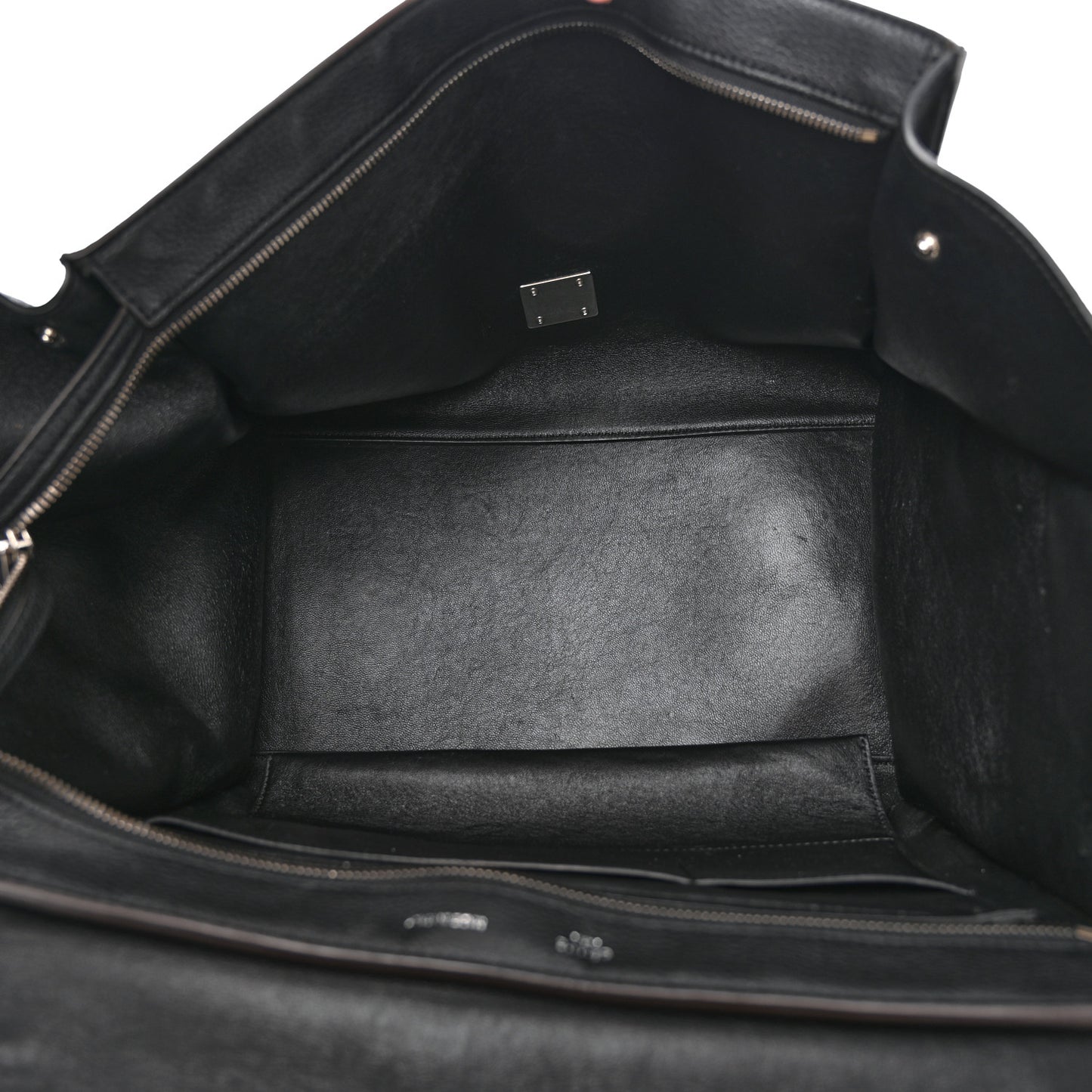 Drummed Calfskin Suede Large Trapeze Black