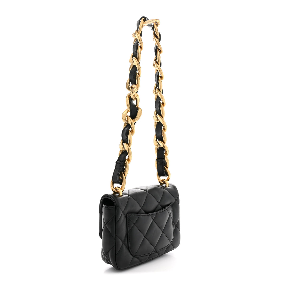 Lambskin Quilted Mini CC Funky Town Flap Black