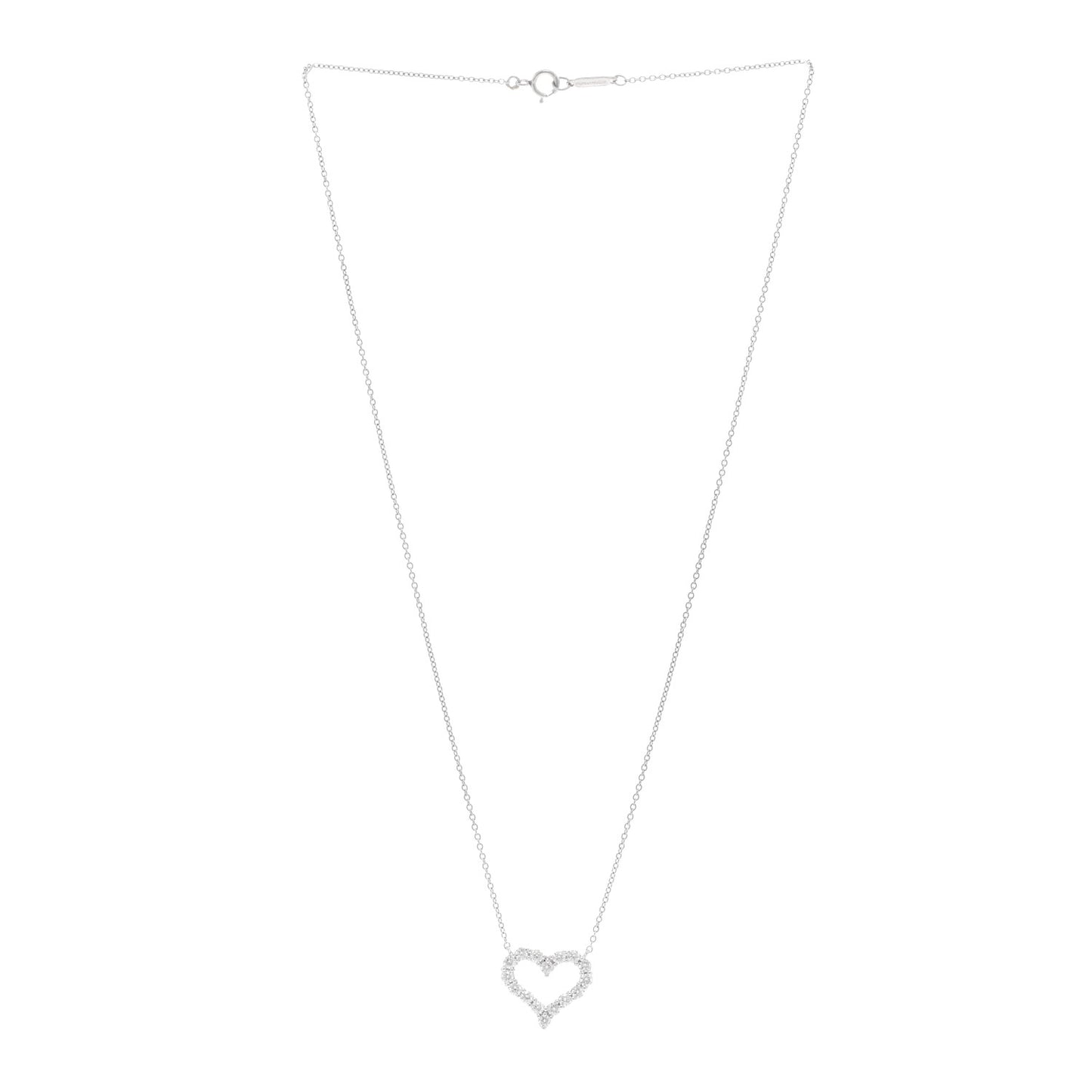 Platinum Diamond Small Heart Pendant Necklace