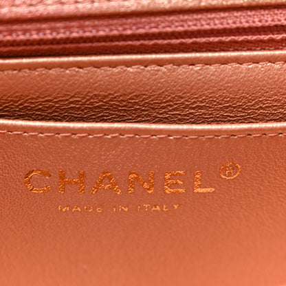 Chanel Metallic Lambskin Quilted Ombre Mini Rectangular Flap Pink 6 of 10