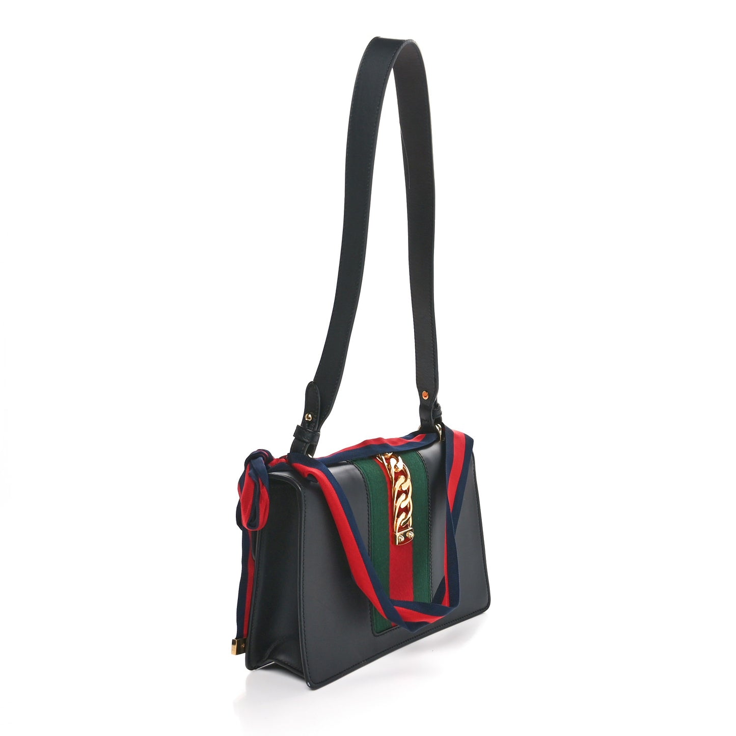 Calfskin Small Sylvie Shoulder Bag Black
