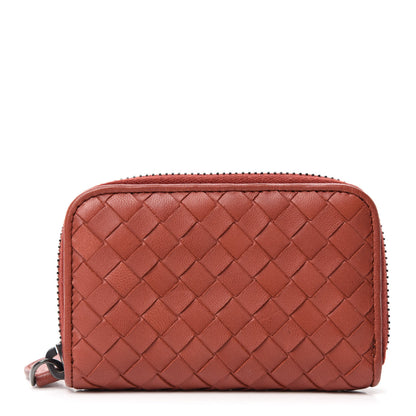 Bottega Veneta Nappa Intrecciato Zip Around Coin Purse Brique 1 of 8