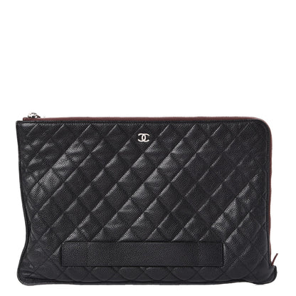 Chanel Caviar Quilted Large Slide Pouch Black 1 of 10