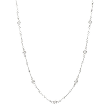 Roberto Coin 18K White Gold Diamond Dog Bone Chain Necklace 1 of 5