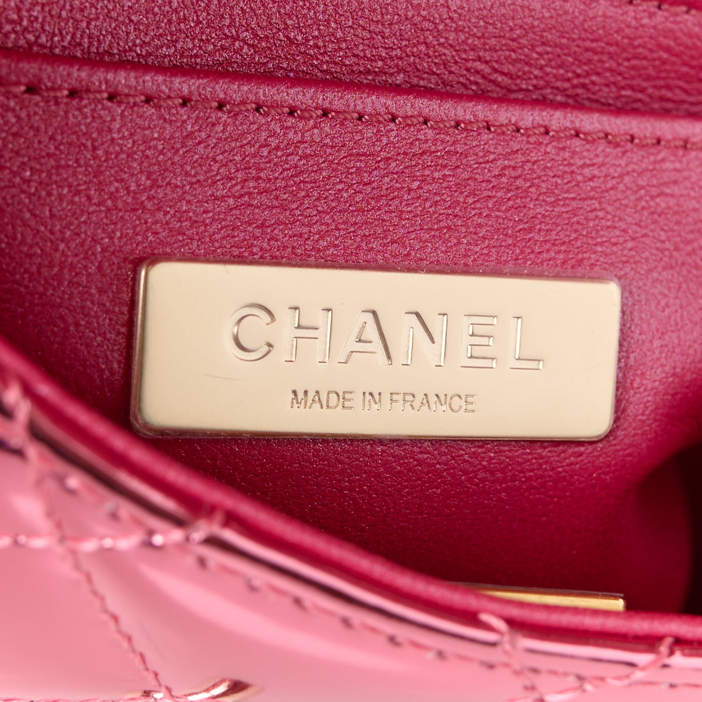 Mirror Calfskin Metallic Lambskin Quilted Hollywood Boulevard Mini Flap With Star Coin Purse Pink