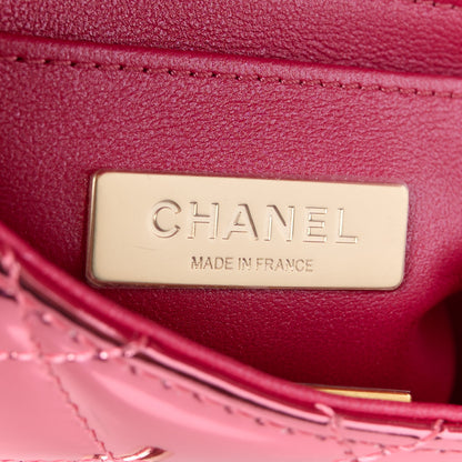 Chanel Mirror Calfskin Metallic Lambskin Quilted Hollywood Boulevard Mini Flap With Star Coin Purse Pink 6 of 13