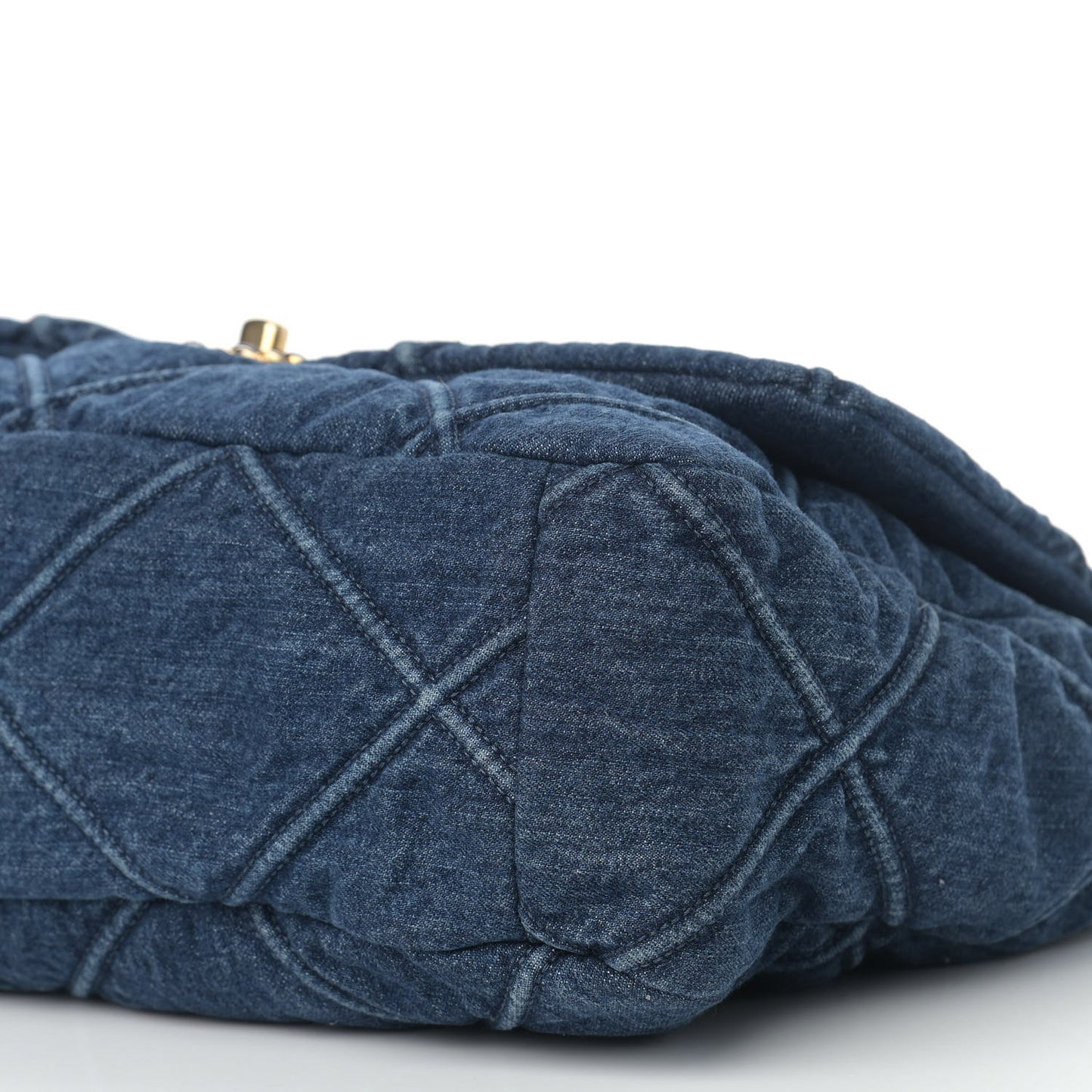 Denim Quilted Maxi Chanel 19 Flap Blue