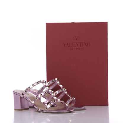 Valentino Garavani Metallic Nappa Rockstud 60mm Caged Slide Sandals 38.5 Giacinto 11 of 11