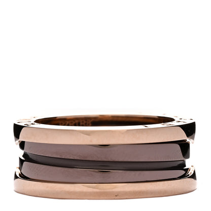 Bulgari 18K Rose Gold Bronze Cermet Roma B.Zero1 Two-Band Ring 52 6 2 of 5