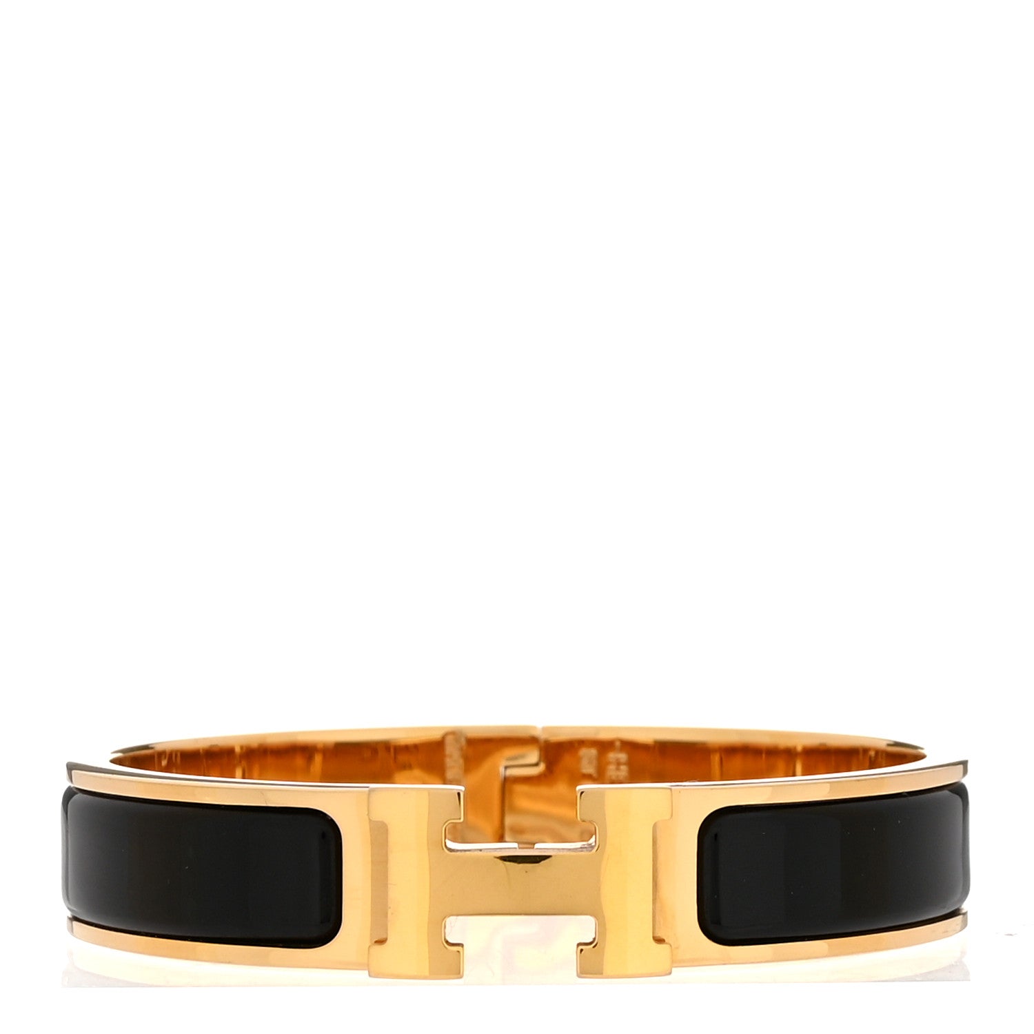 Hermes Enamel Narrow Clic Clac H PM Bracelet Black 1 of 4