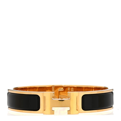 Hermes Enamel Narrow Clic Clac H PM Bracelet Black 1 of 4