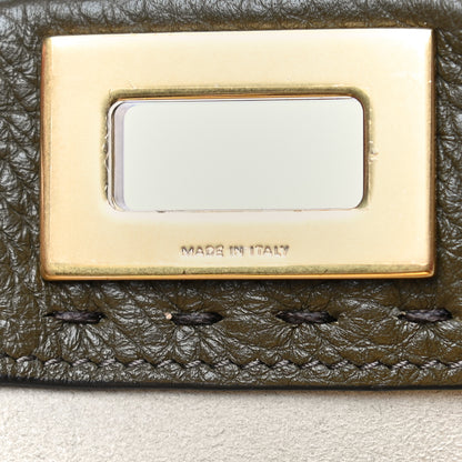 Fendi Cuoio Romano Selleria Tri-color Mini Peekaboo Iconic Satchel Aspargo Saddler Latte 9 of 15